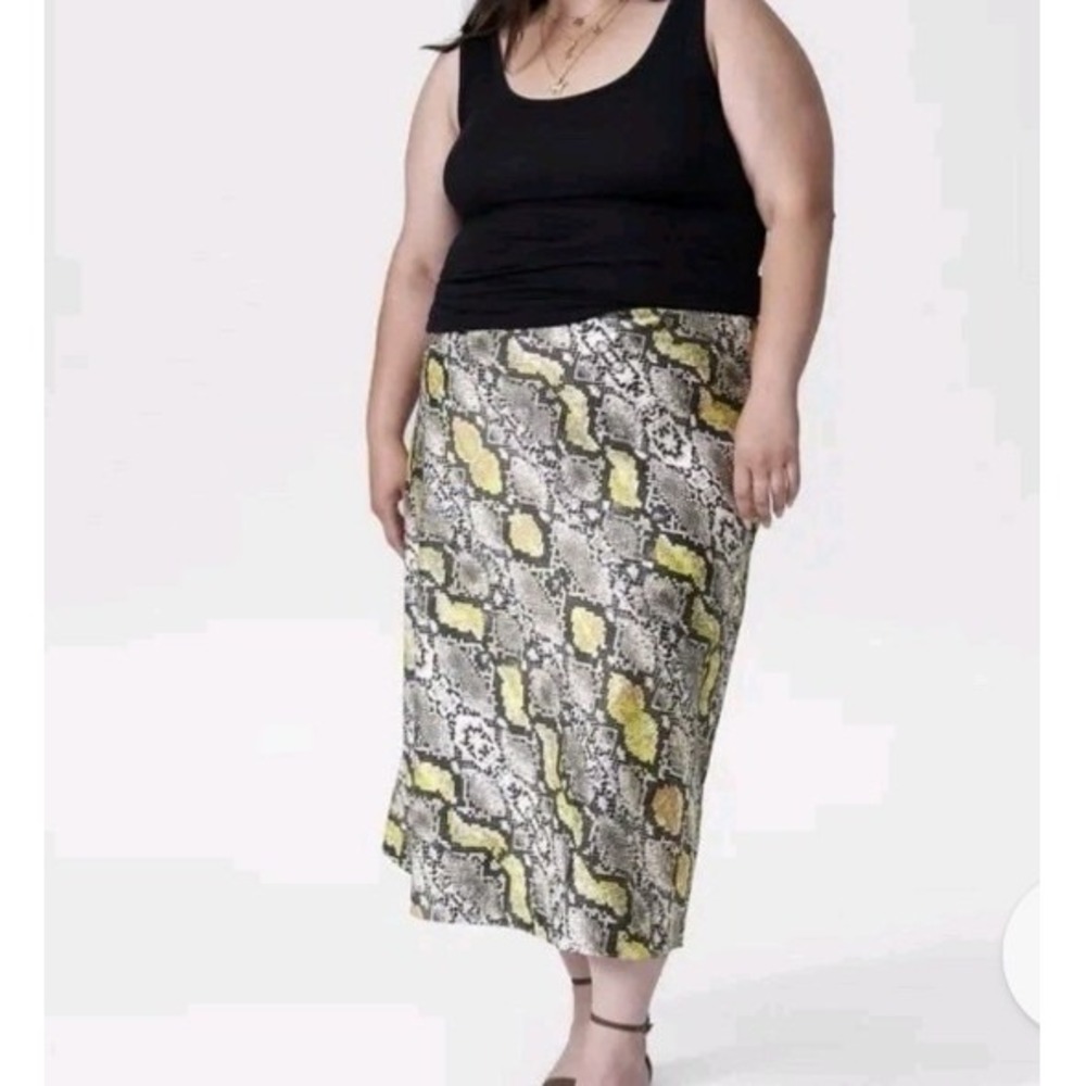 NWT Universal Standard Cee Cee Midi Bias Skirt python office career Women SZ 5X